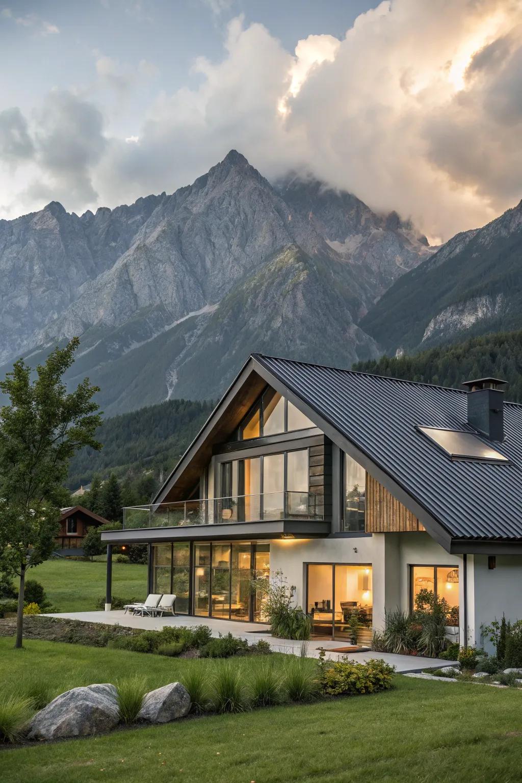 Inclined roofs provide both style and effective runoff.