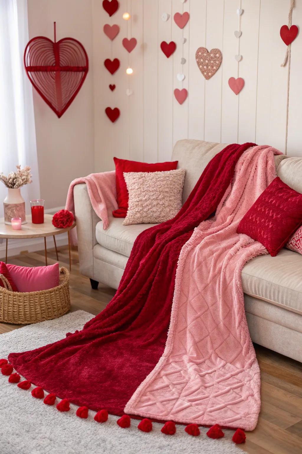 Embrace the hues of affection using vibrant rose and scarlet accents. ❤️ #ColorPop #ValentinesDecor