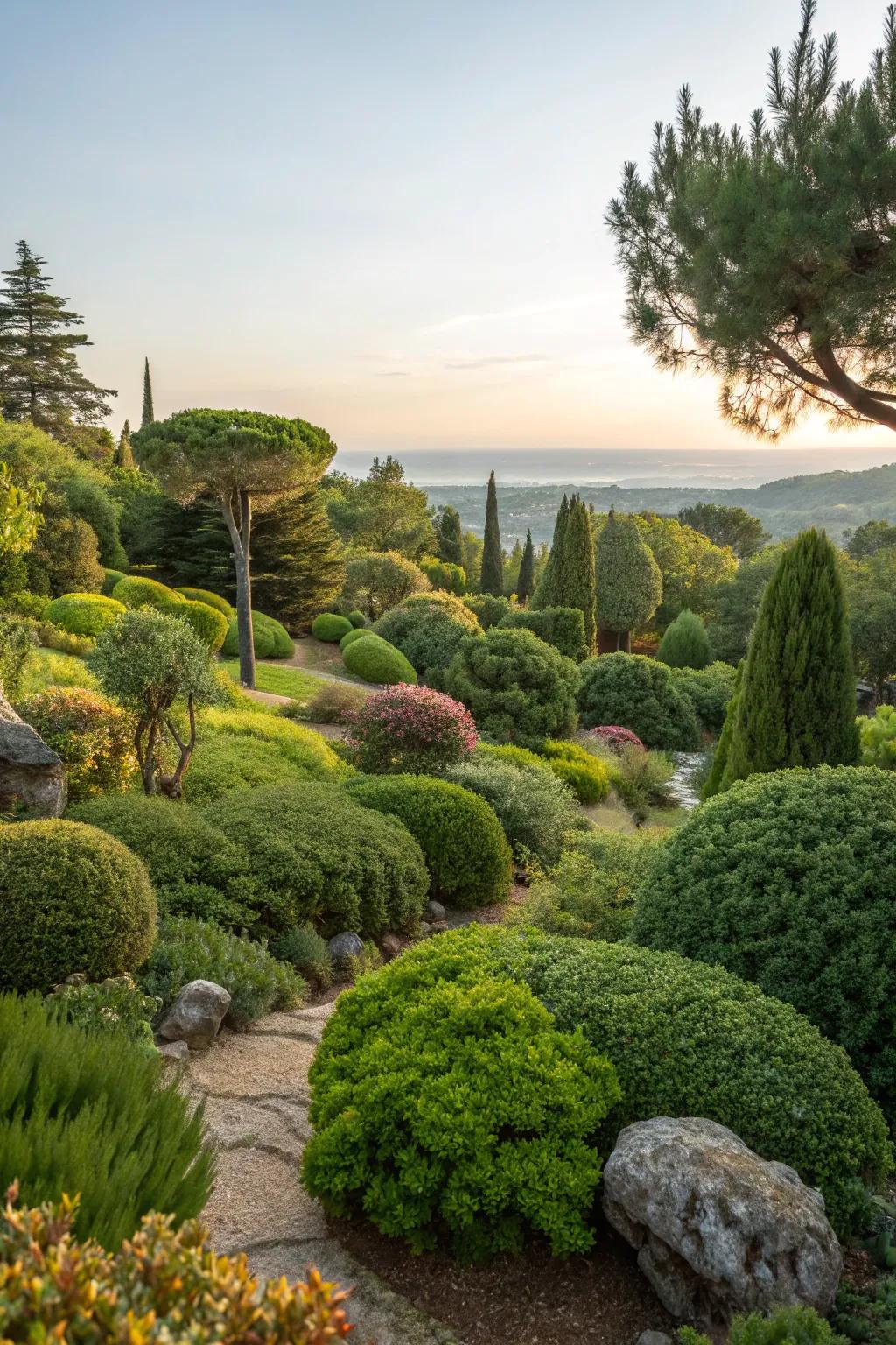A vibrant garden brimming with profuse verdant foliage.