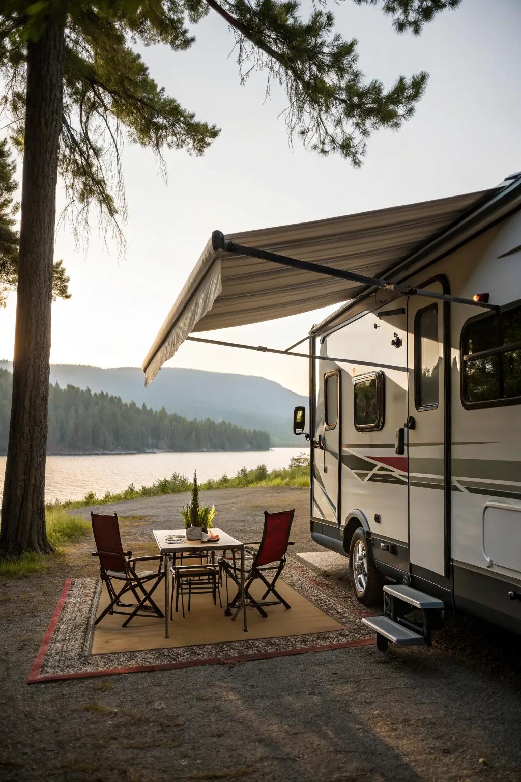 A sunshade provides cover and widens your living space.
