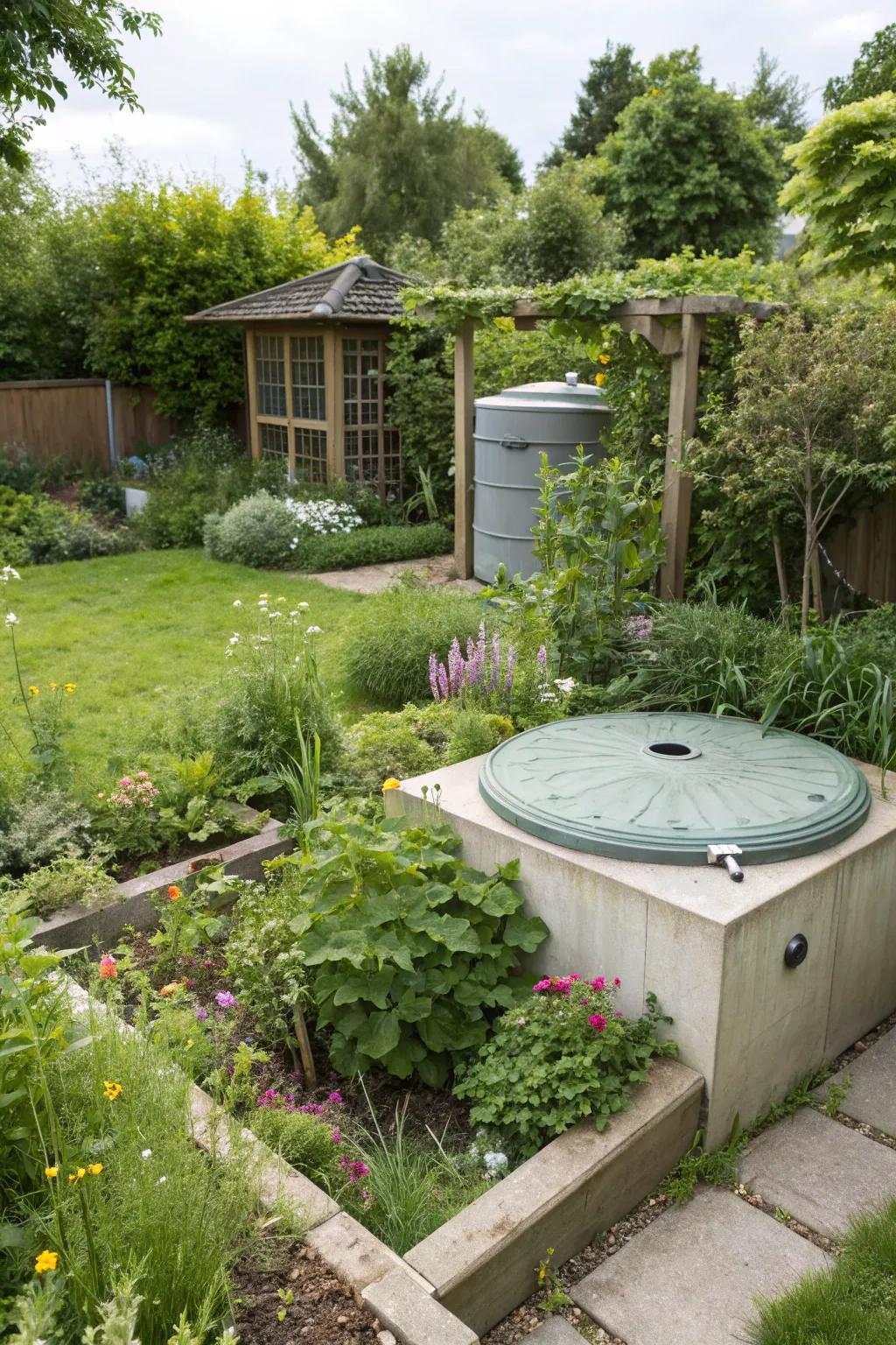 Flower beds afford a fluid means to mask lids.