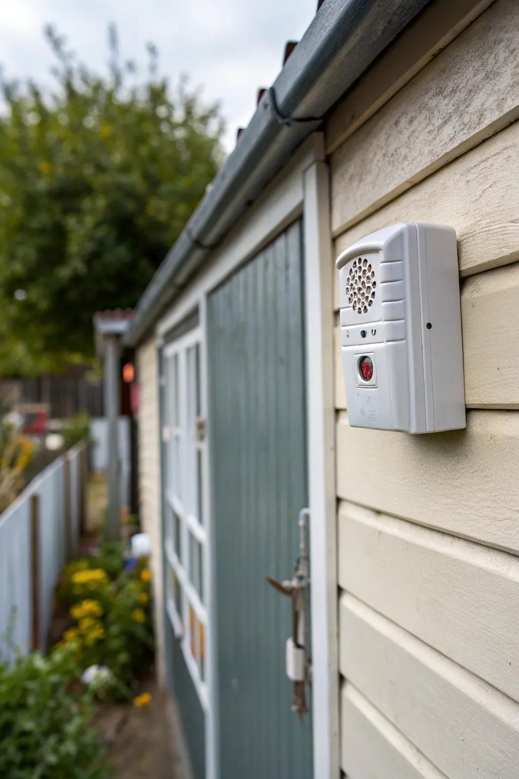A shed alarm system offers vigilant protection against unauthorized entry.
