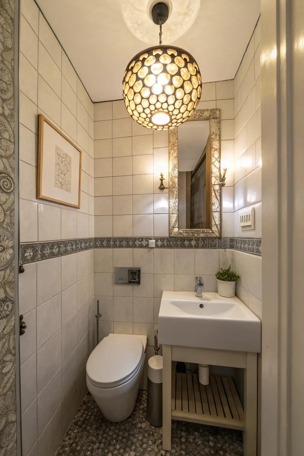 Decorative fixture adding character to the space.