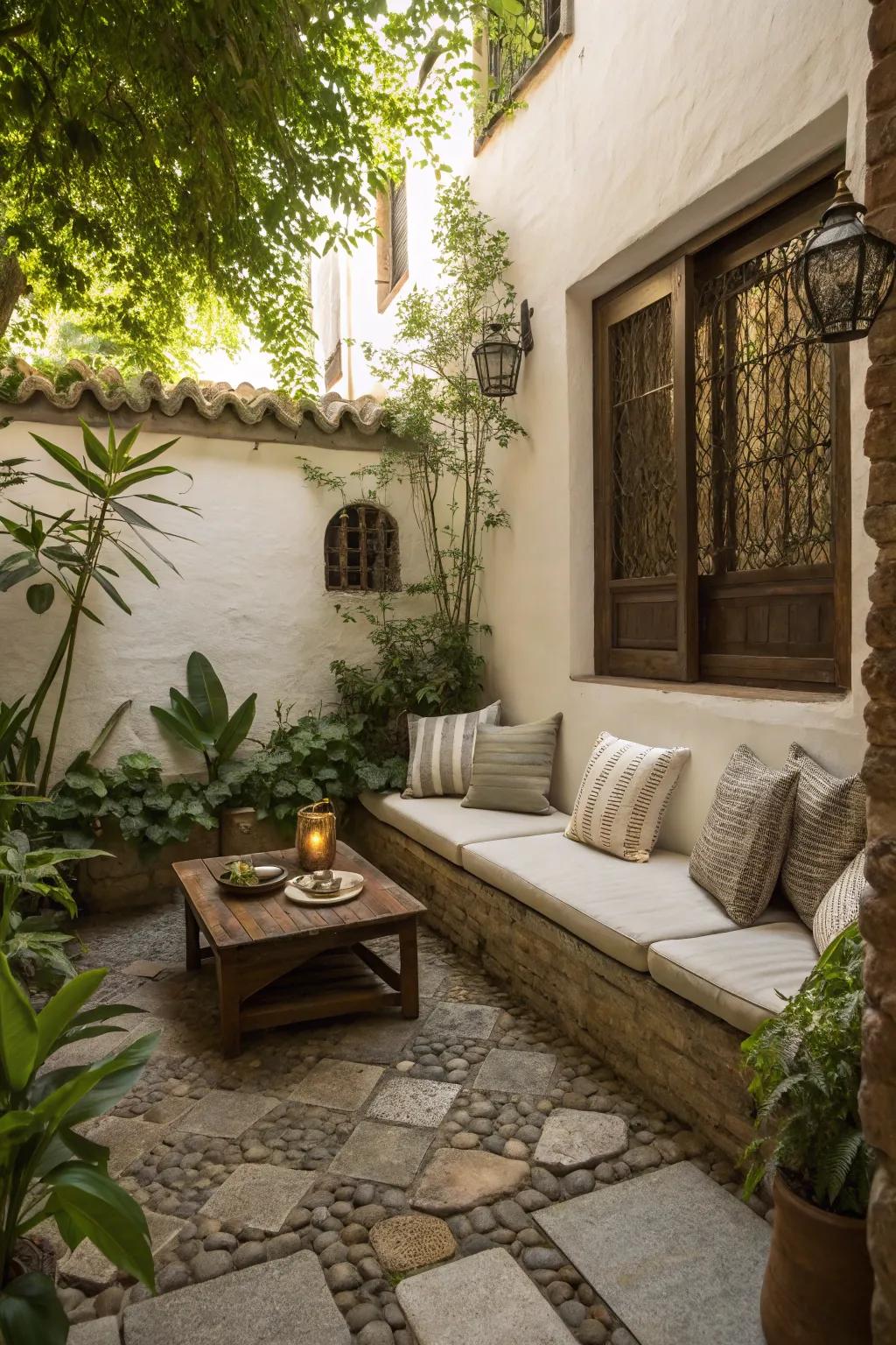 A recessed section adds closeness and dimension to small spaces.