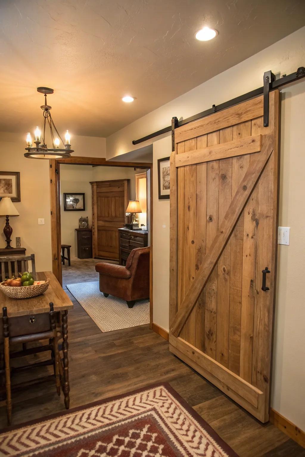 Sliding doors provide both style and space-saving benefits.