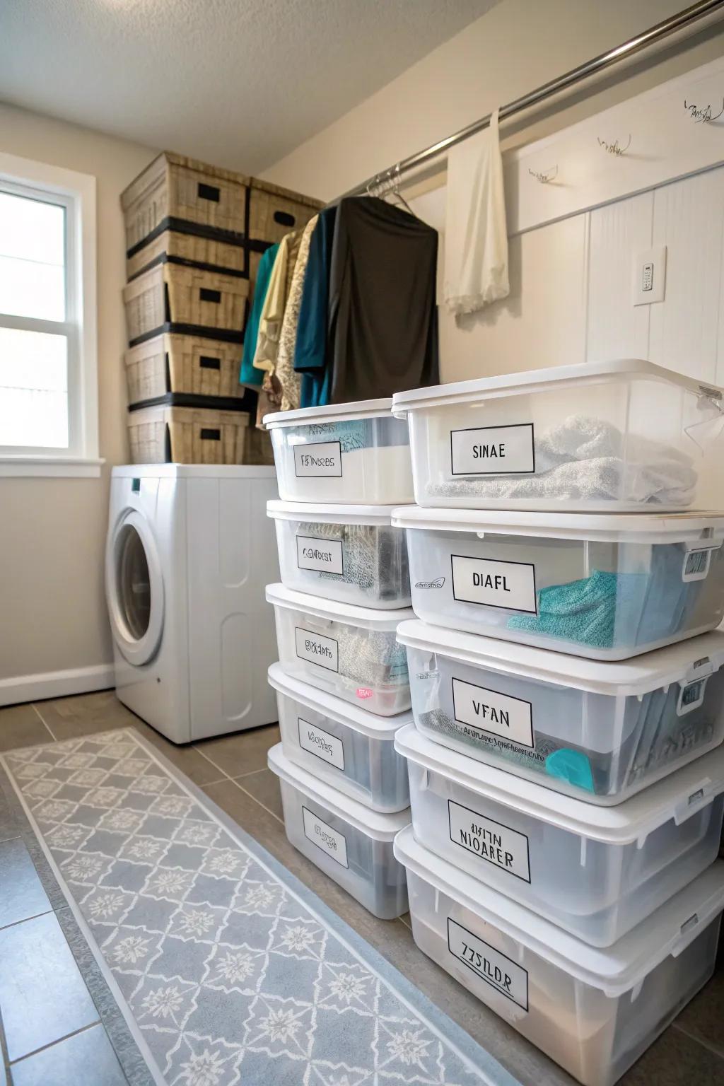 With stackable boxes, ensuring things are kept tidy is simple.
