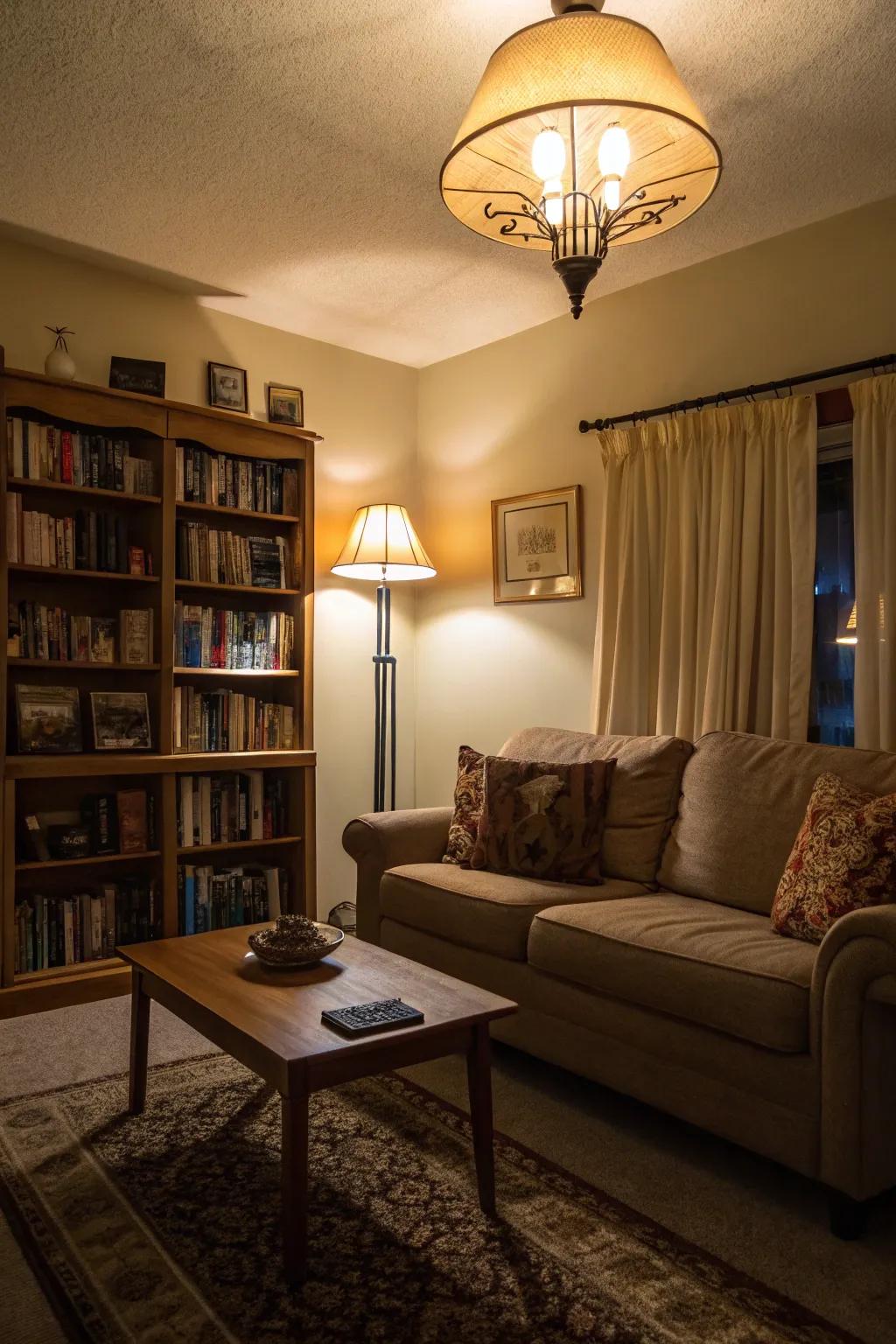 Layered illumination enhances ambiance and comfort.