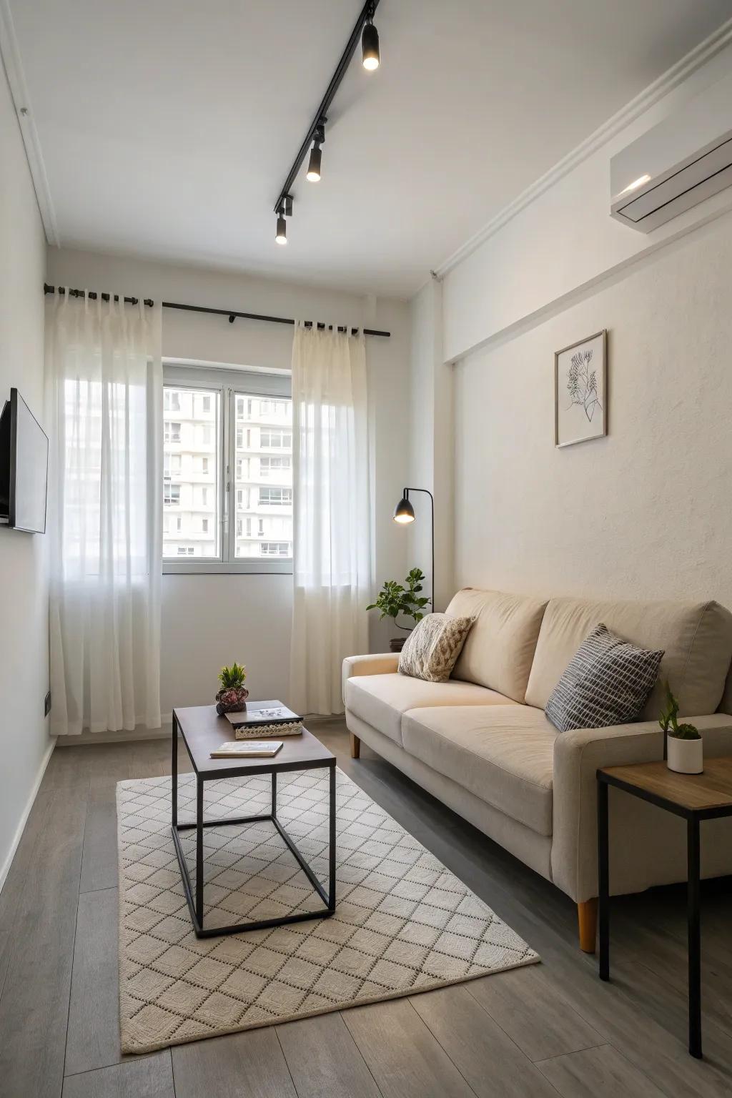 Simplicity is key to maintaining clarity in small spaces.