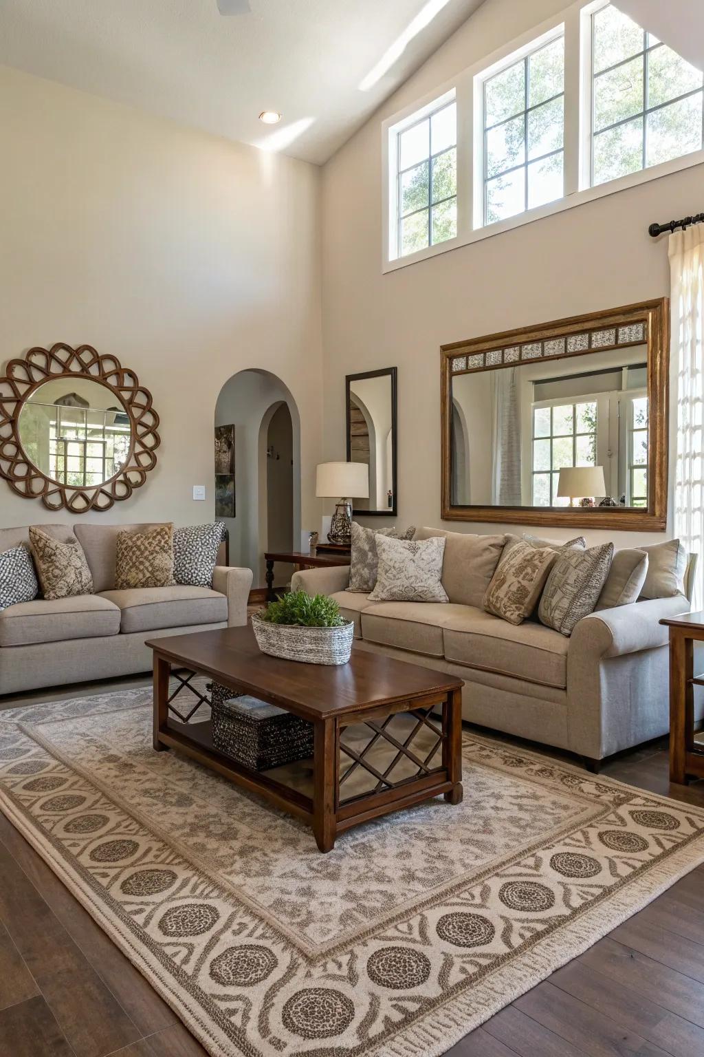 Give your living room a more expansive feel with clever layout tricks.