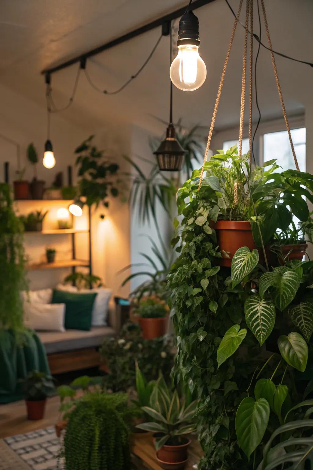 A greenhouse transforms a spare room into a lush retreat.