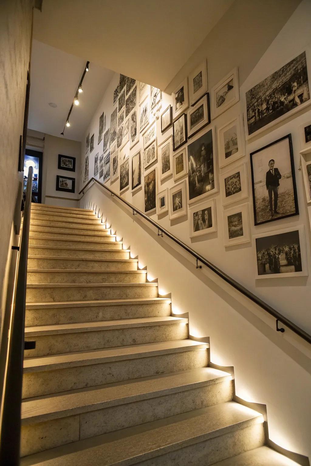 A monochrome exhibition wall presents a timeless aesthetic.
