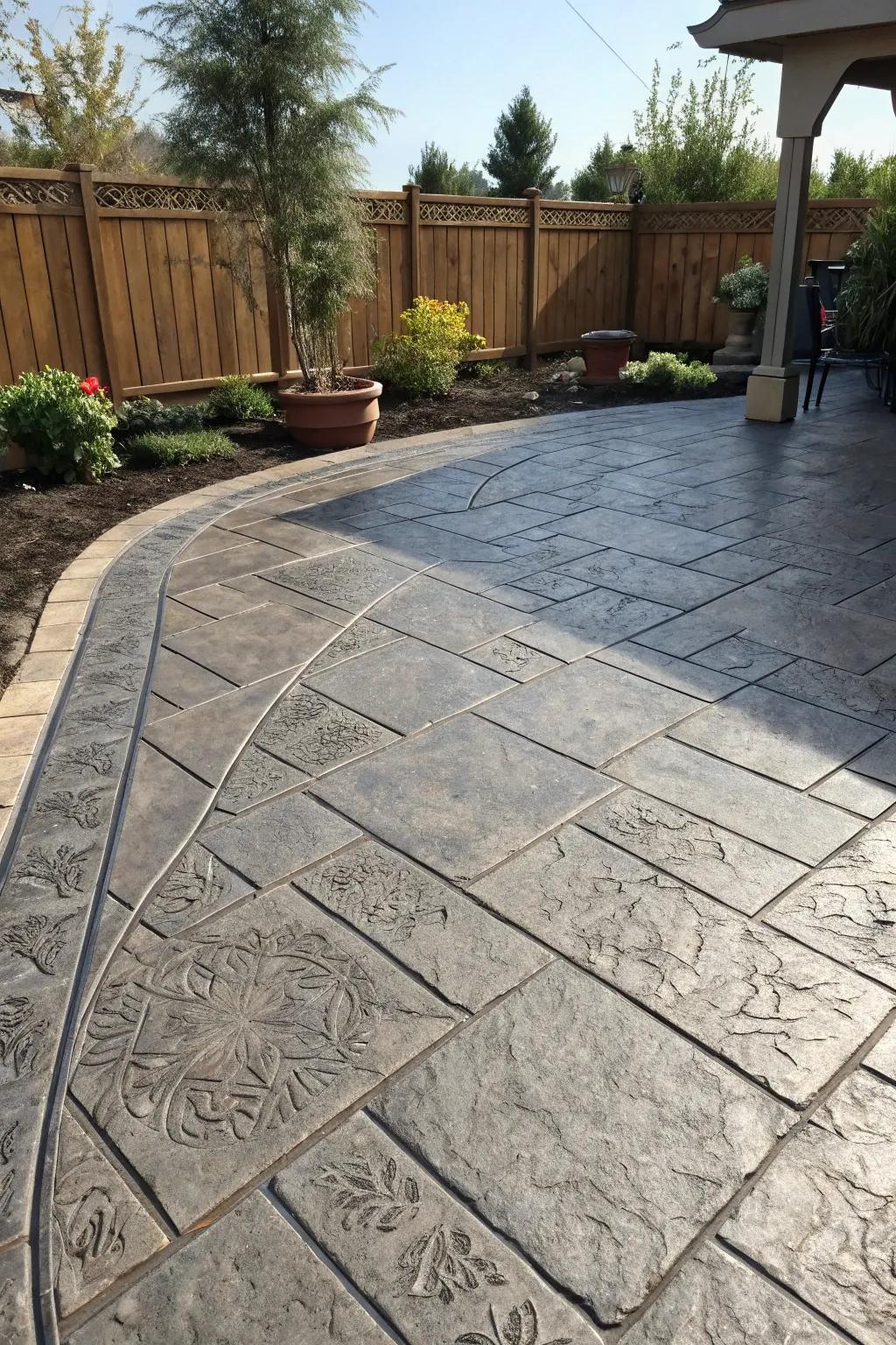 Diverse textures make for a visually appealing patio.