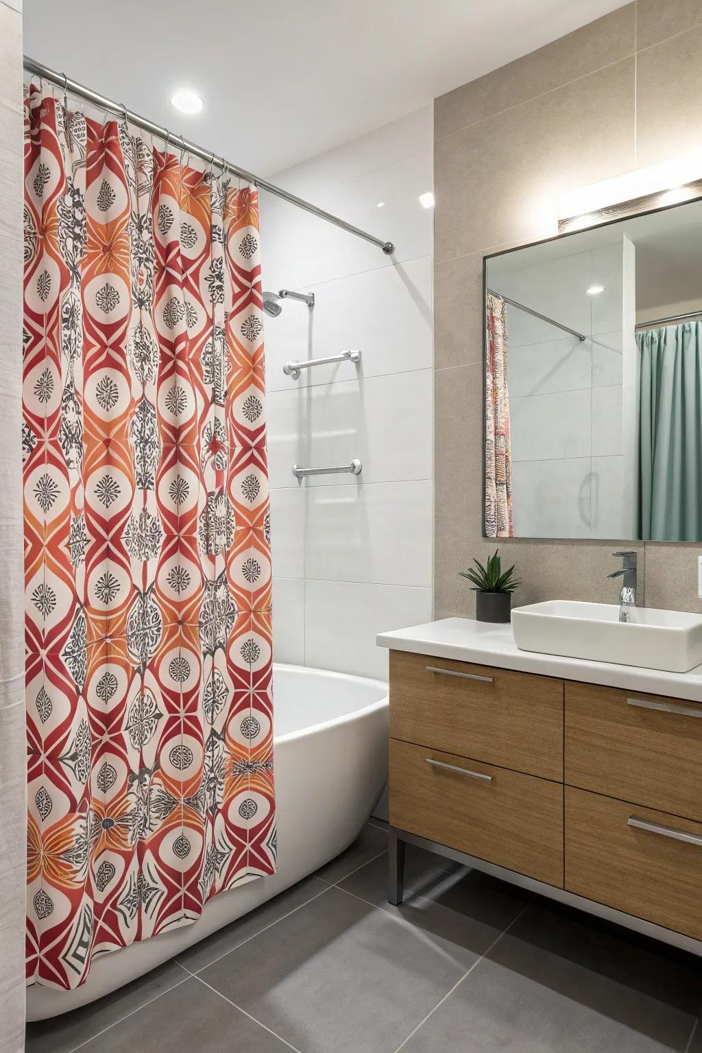 Daring designs can morph your bathroom into a lively area.