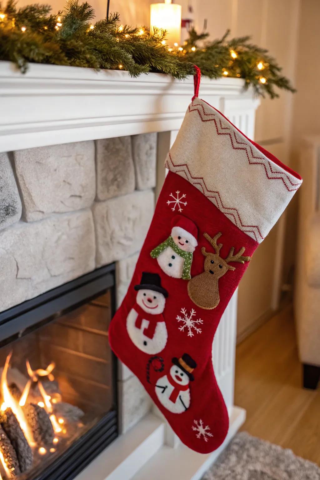 Animate your stocking with felt characters.