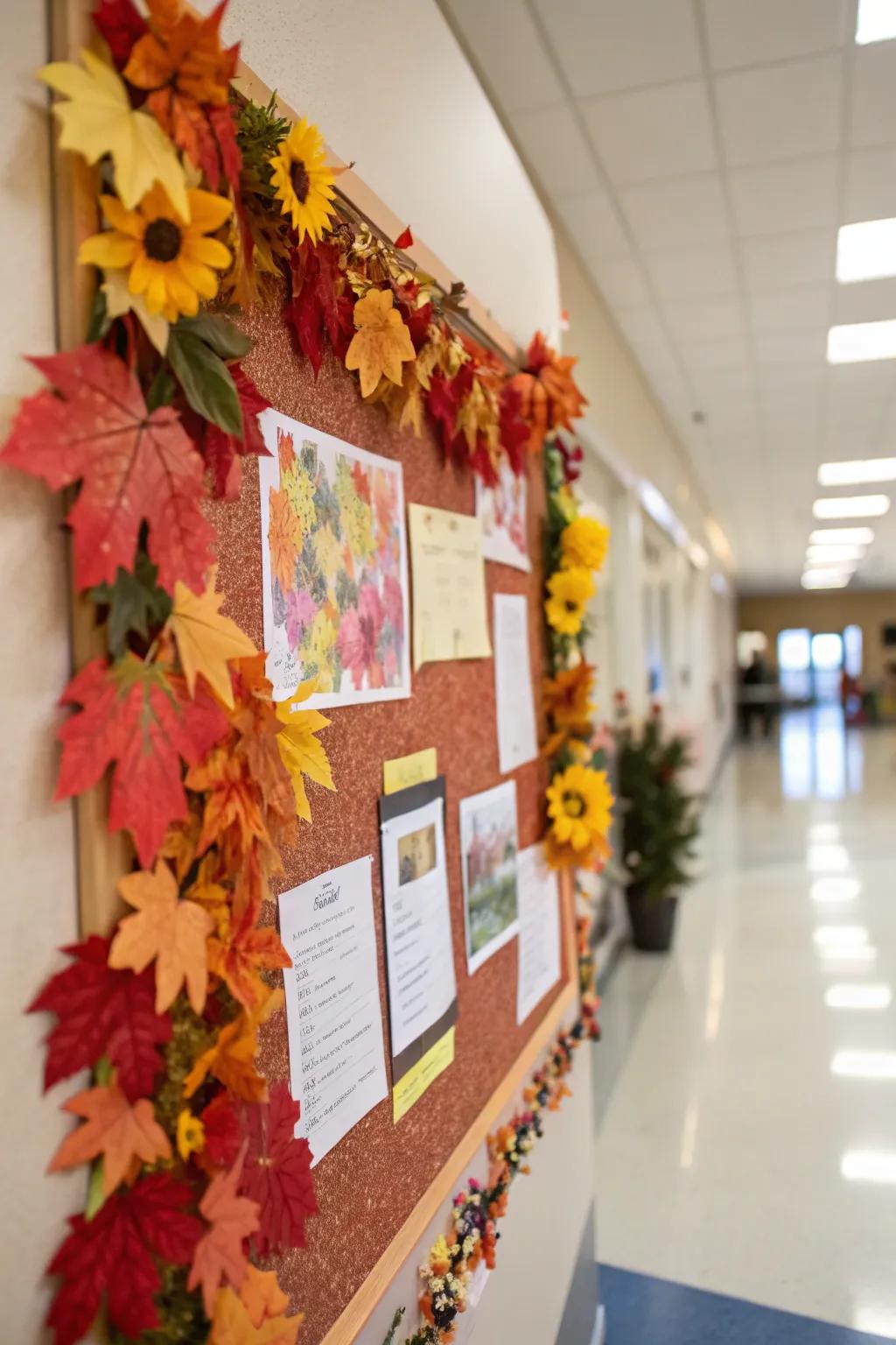 Seasonal embellishments add a fresh touch to the board.