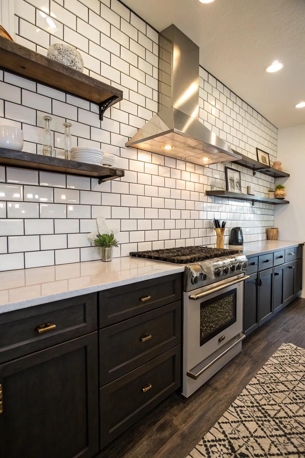 Highlight tile designs with opposing sealant.