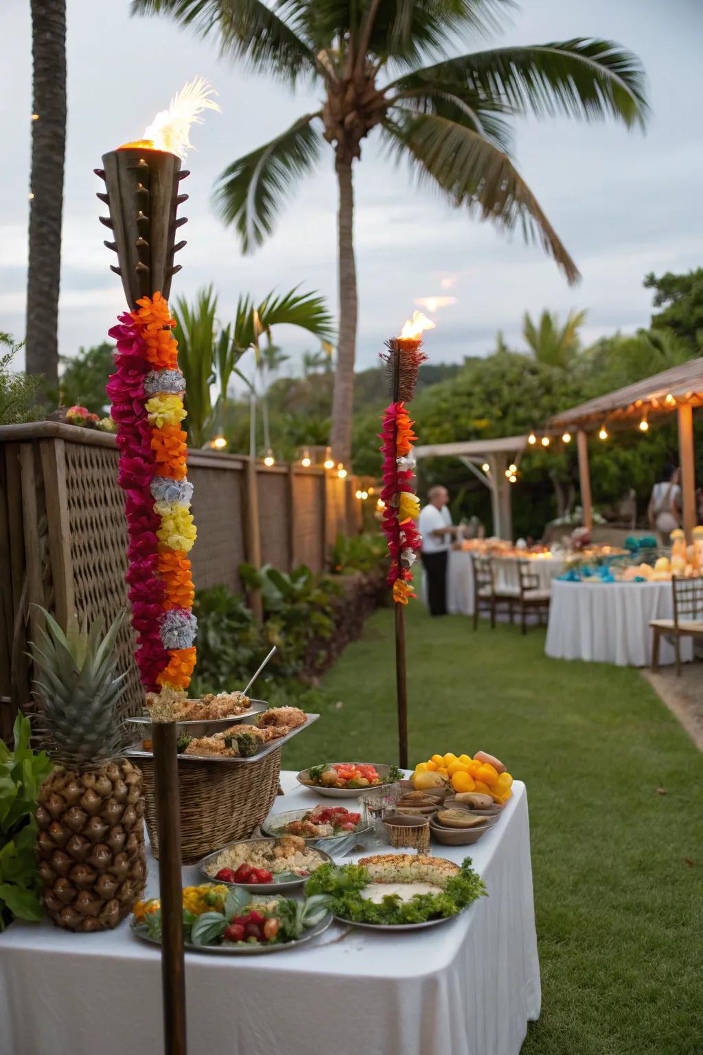 Transport your guests to a tropical paradise with a luau.