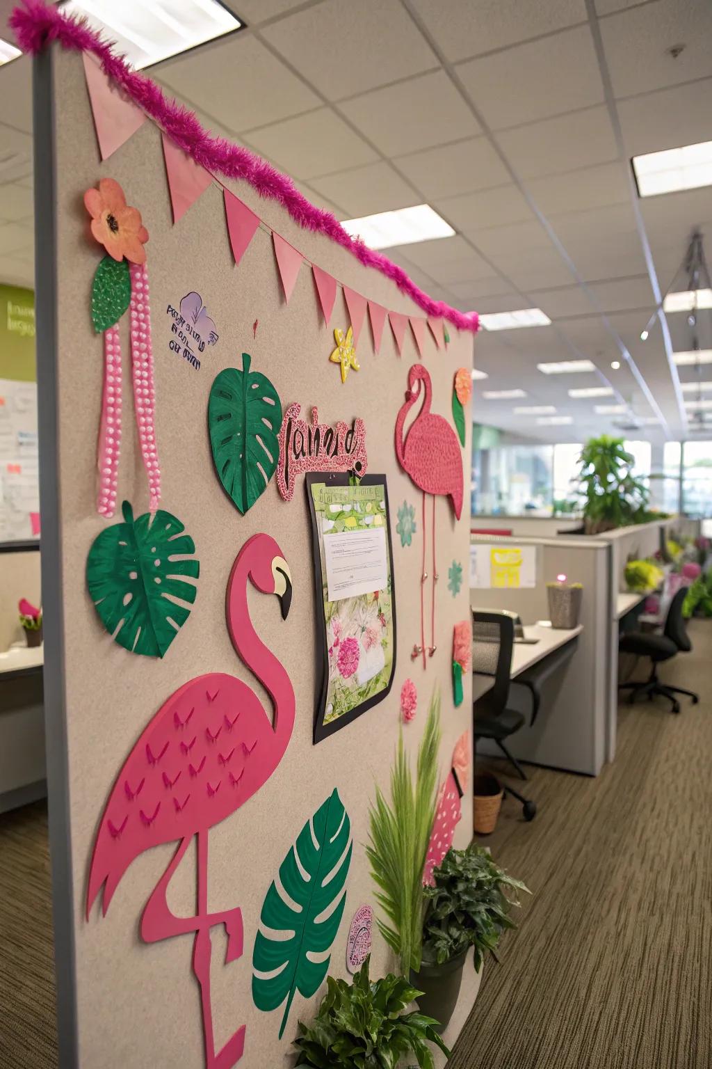 Include a sense of fun to your board using a pink bird party theme.