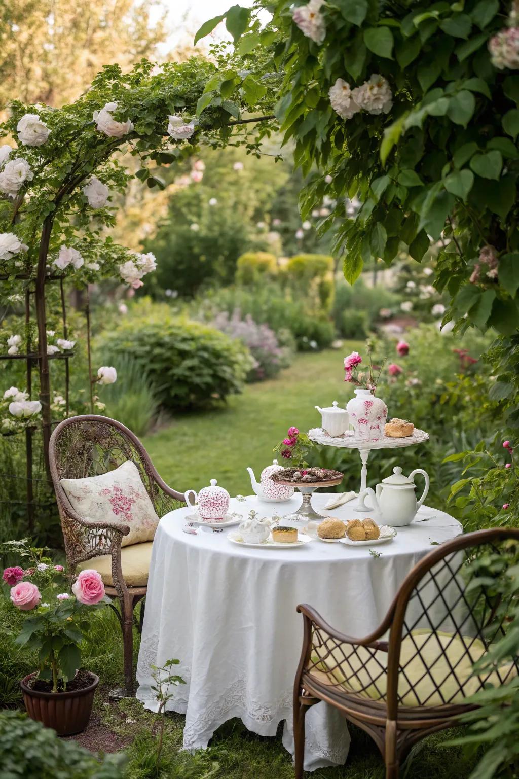 A garden tea gathering adds grace and peace to a Sweet 16 celebration.