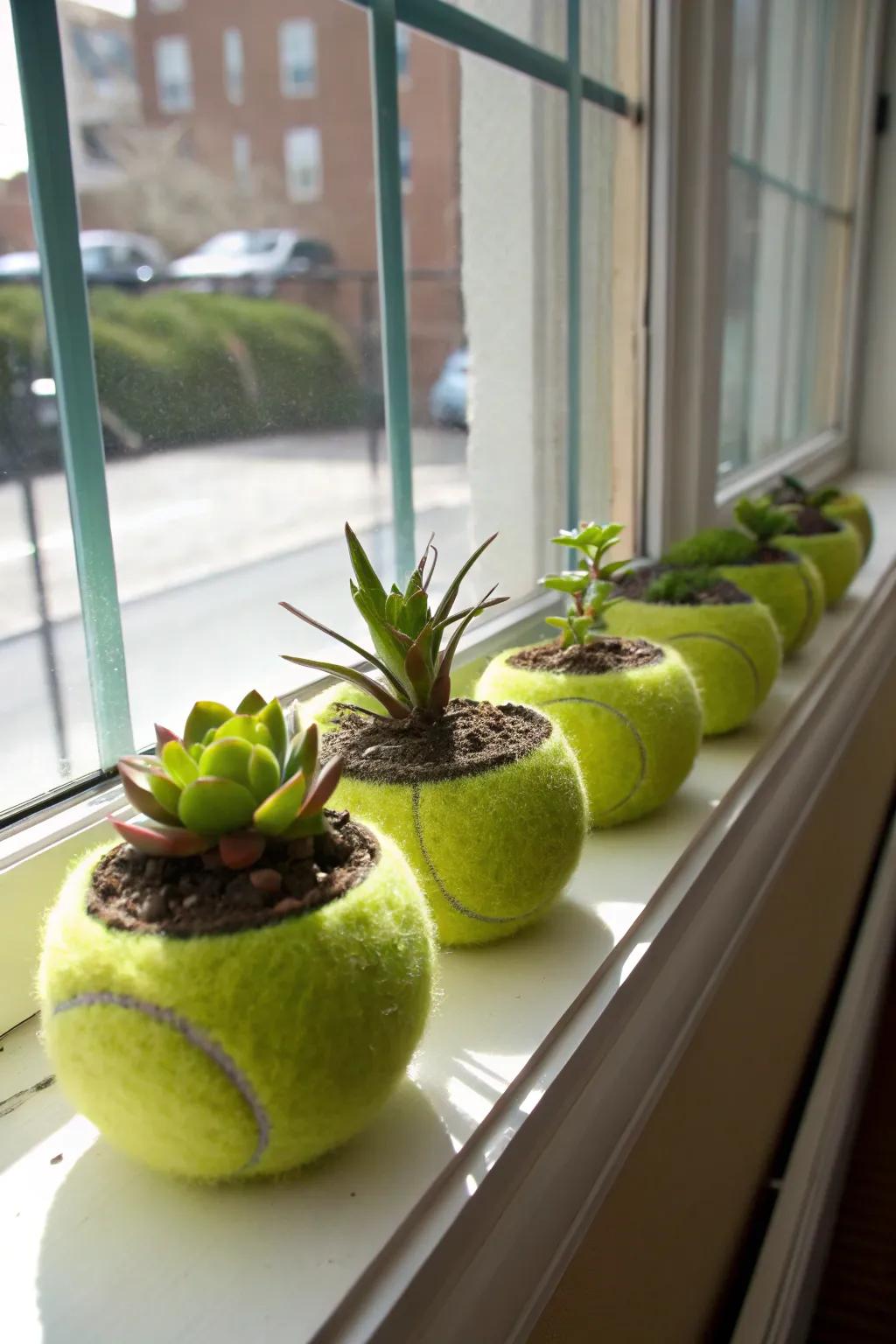 Sports sphere vessels present an emerald, whimsical decor alternative.
