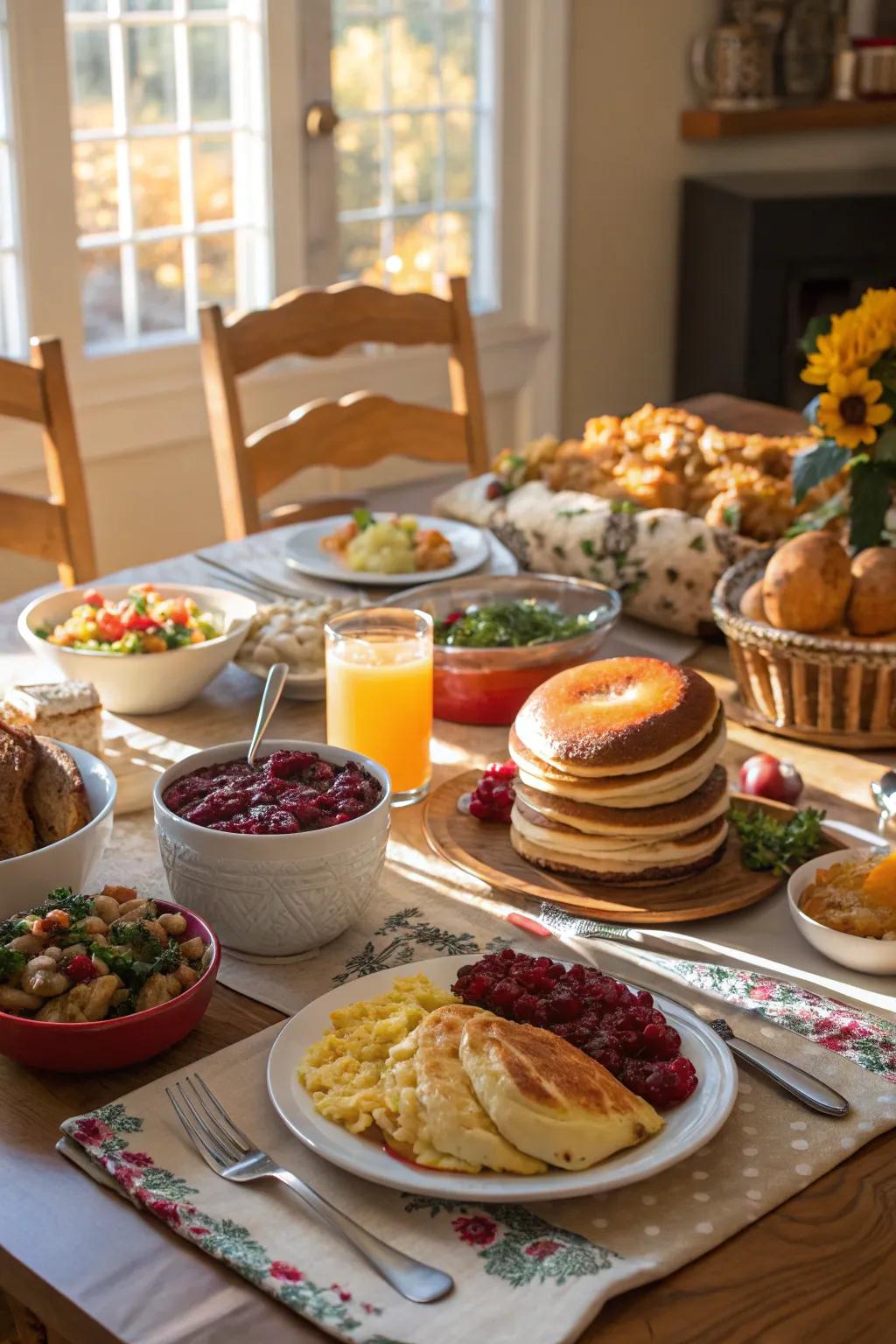A delightful array for a Friendsgiving brunch.