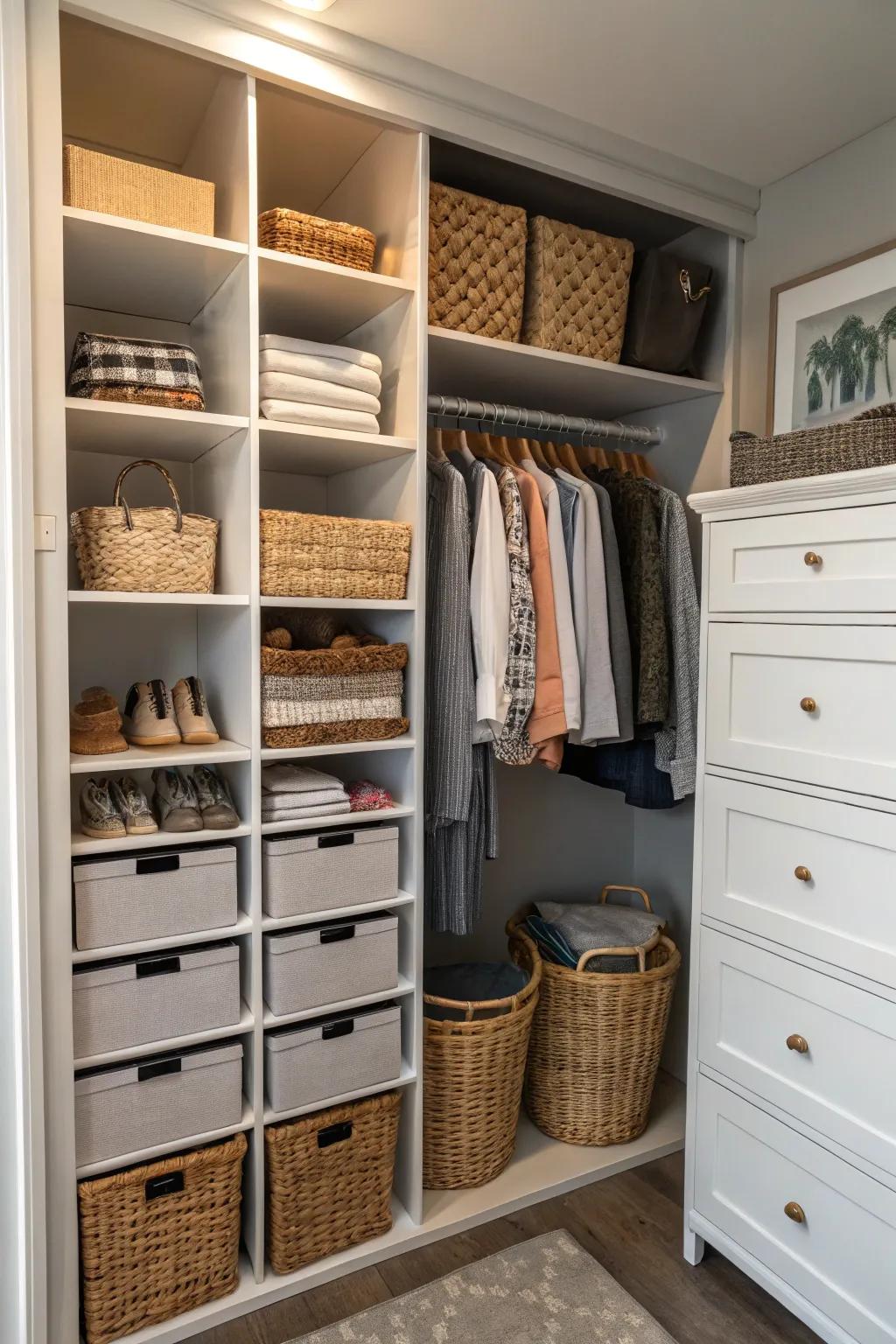 Stylishly corral clutter.