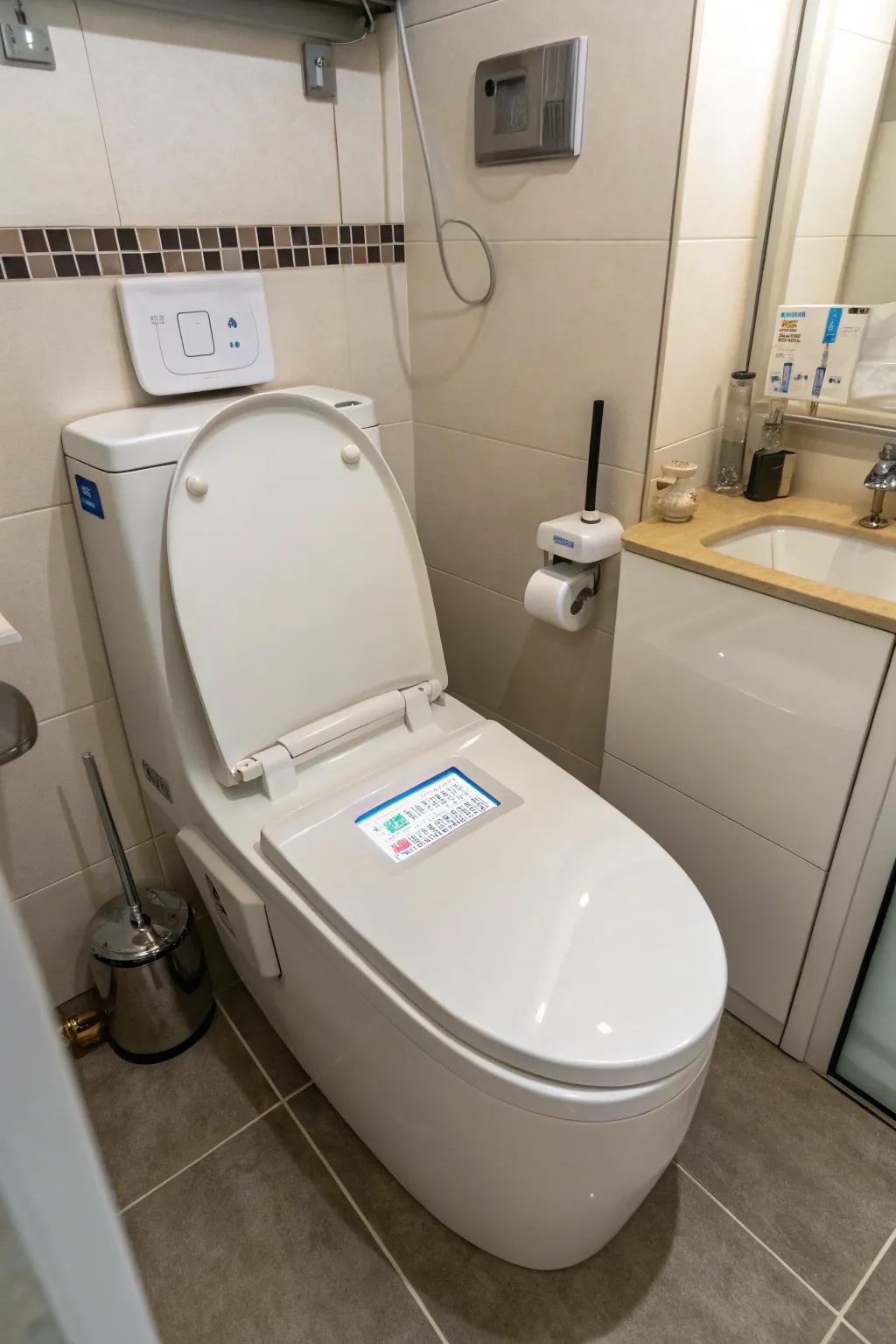 A modern toilet that burns waste, offering a new way to handle waste.