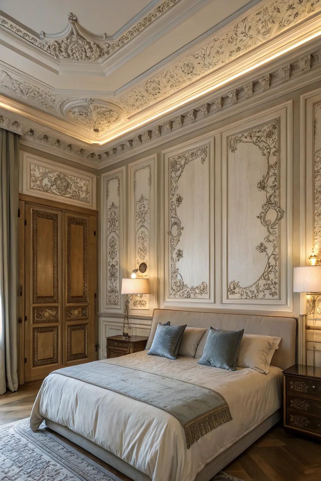 Ornamental trims introduce architectural interest and depth.