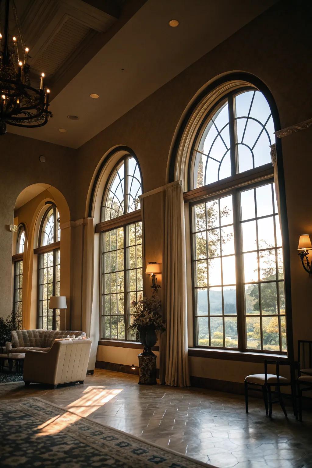 Big windows make sunlight greater in style.