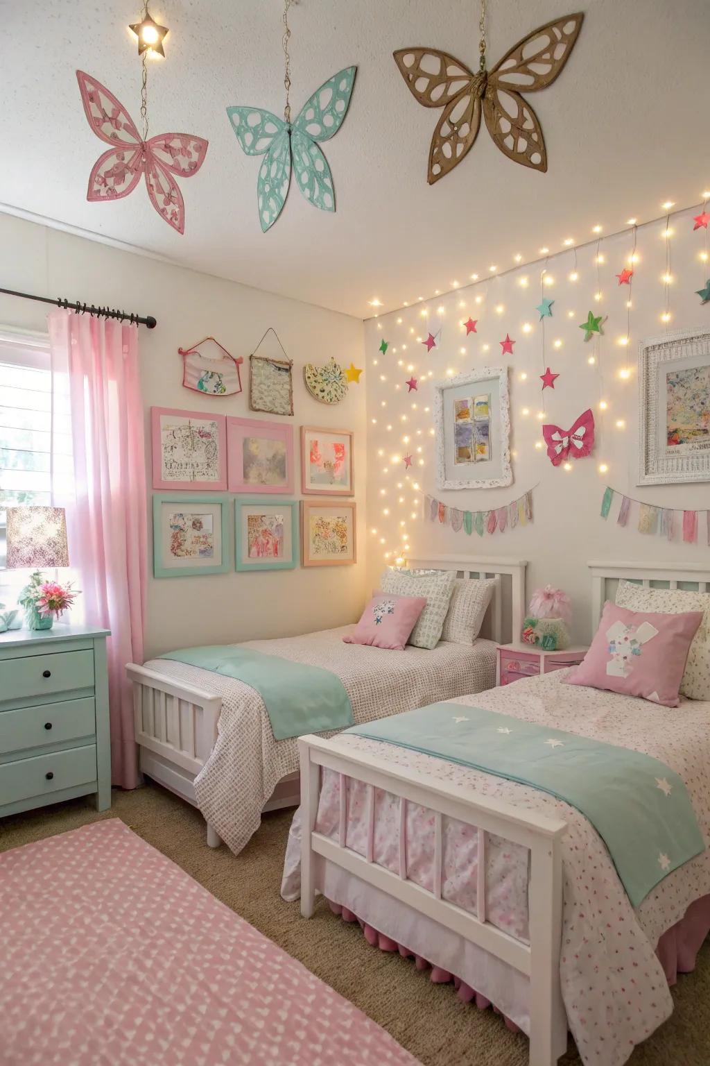 Thoughtful themed decor incorporates a charming and unified element to the living area.