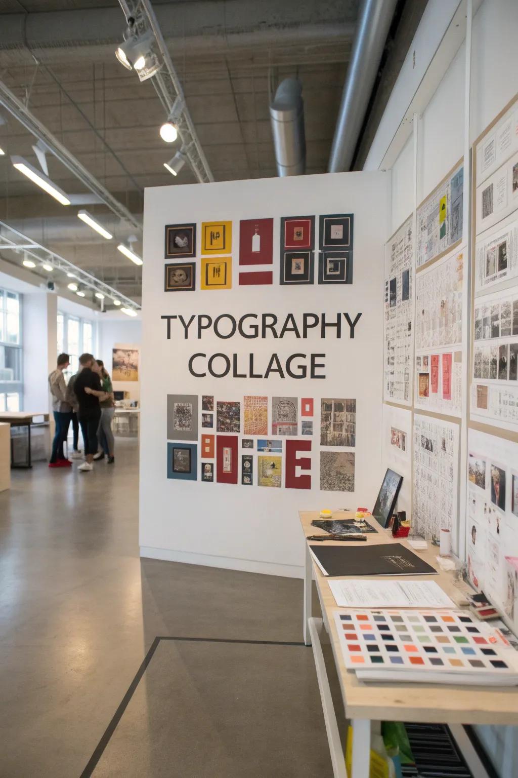 Varied typography on inspiration boards fuels creativity.