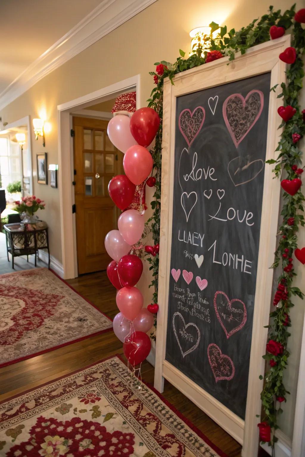 Spread Valentine's cheer with festive elements.