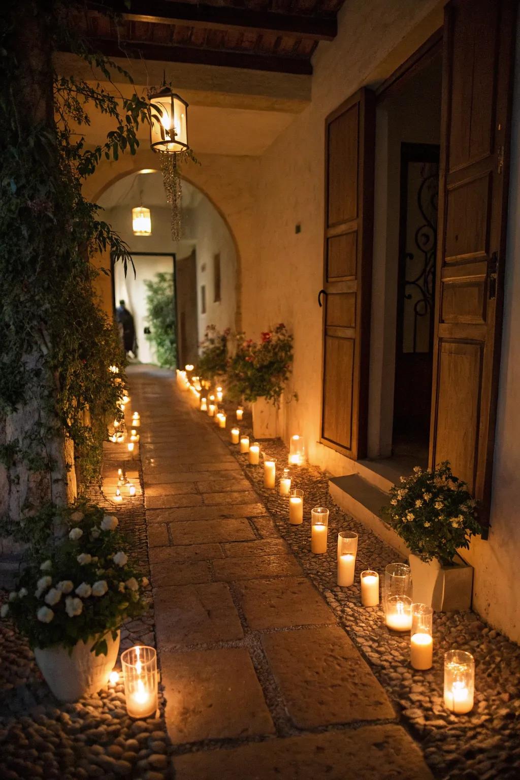 Incorporate suspense through an illuminated path guiding to a special marvel.