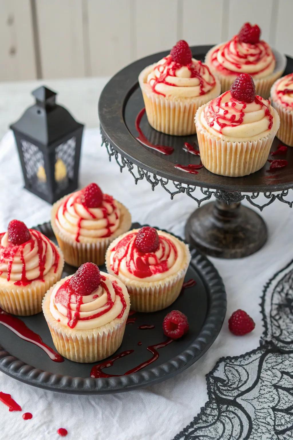 Confections bearing a crimson twist are ideally aligned with your vampire gathering.