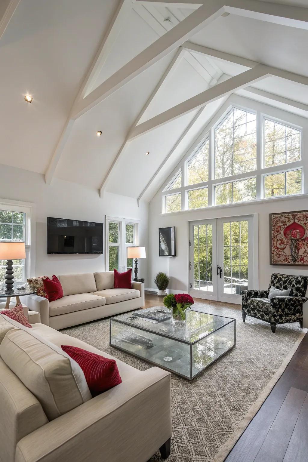 Polished finishes add modern panache and enhance lighting.