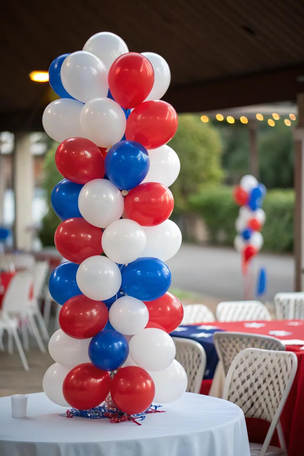 A playful balloon display adding a festive vibe.