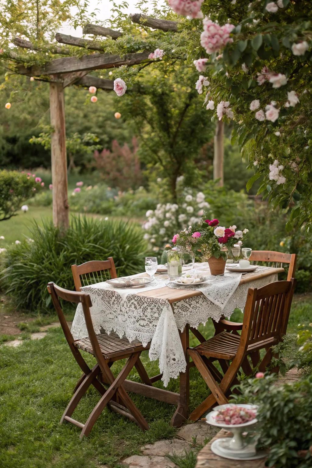 Construct a delightful dining space with vintage components.