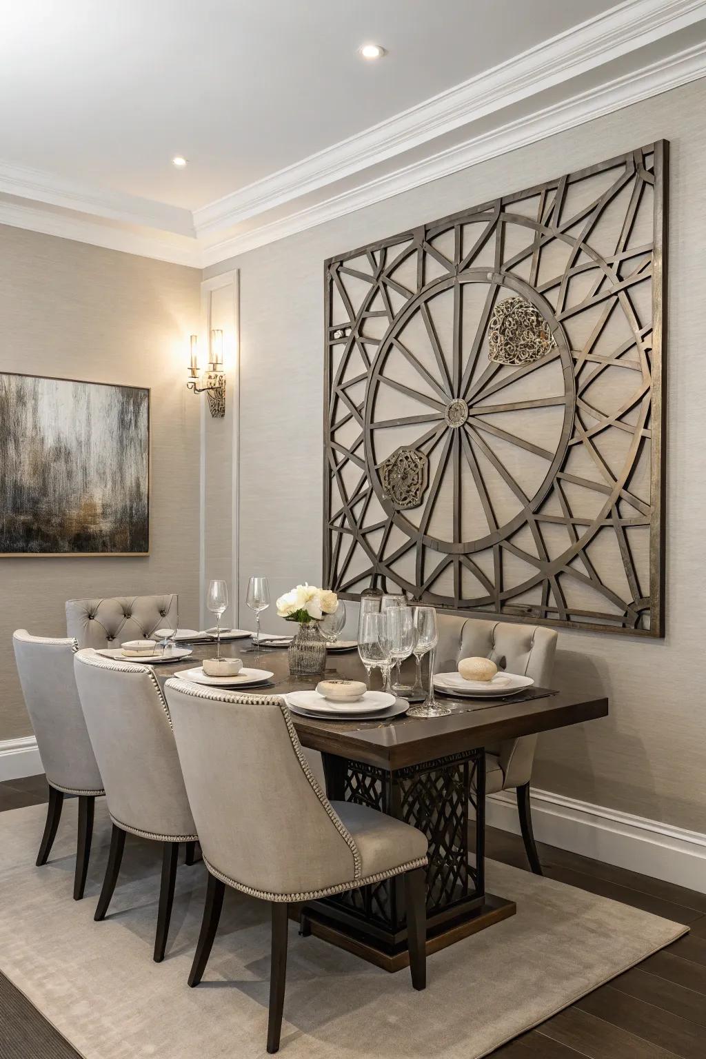 Metal art brings sophistication and shine.