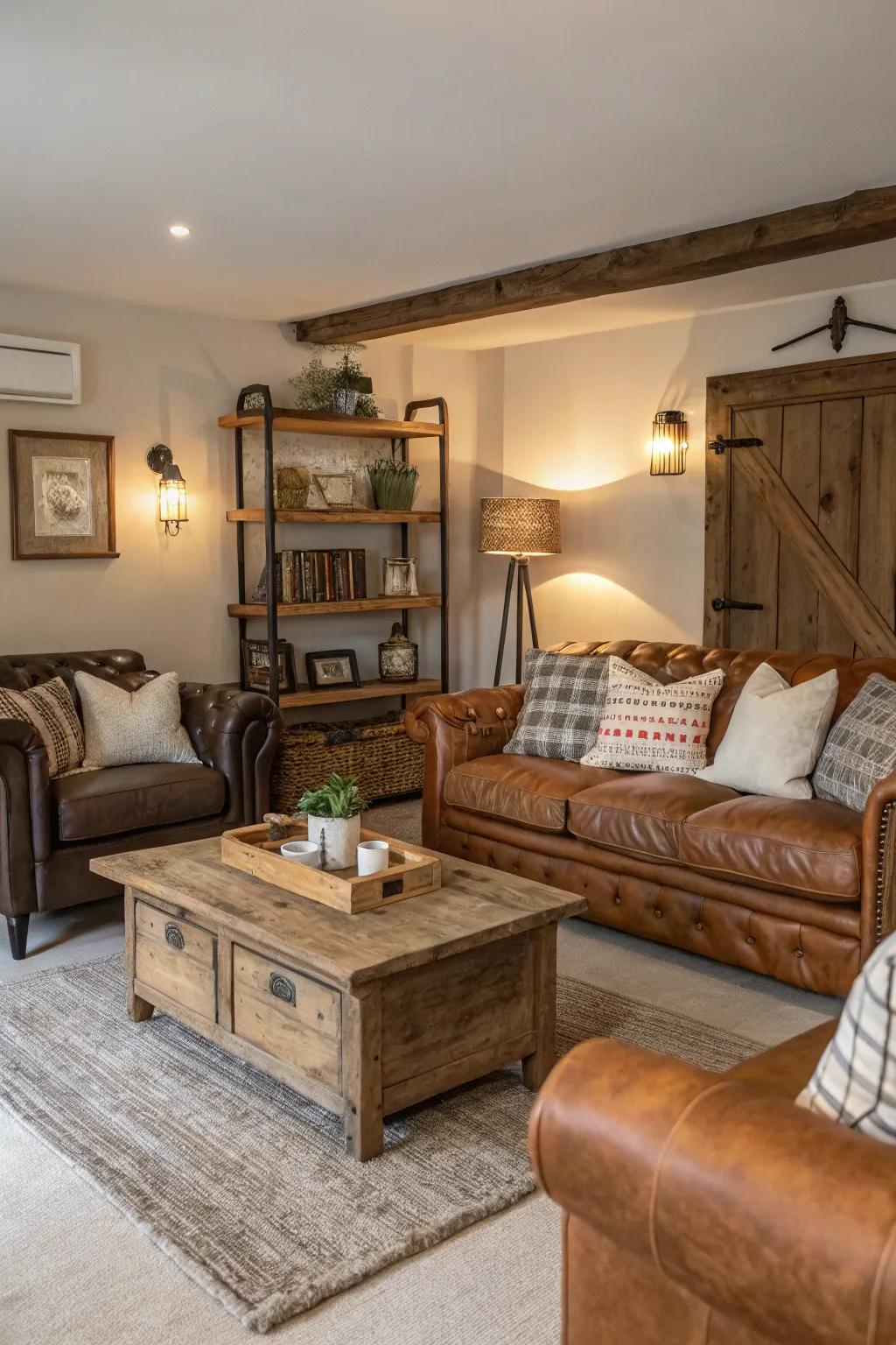 A good mix of old and new items in a living room.