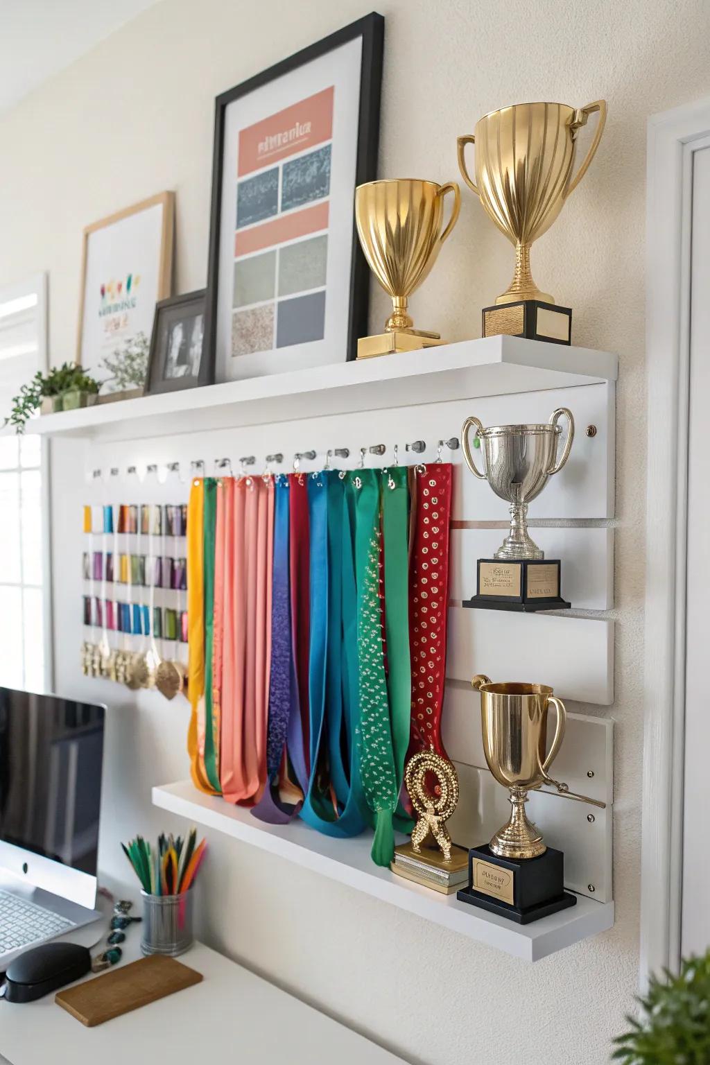 A prize display that honors accomplishments with grace.