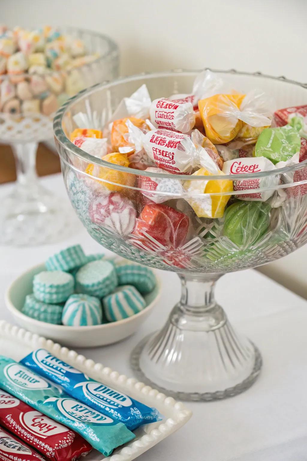 Breath sweeteners and chewing confection provide a quick refreshment for attendees.