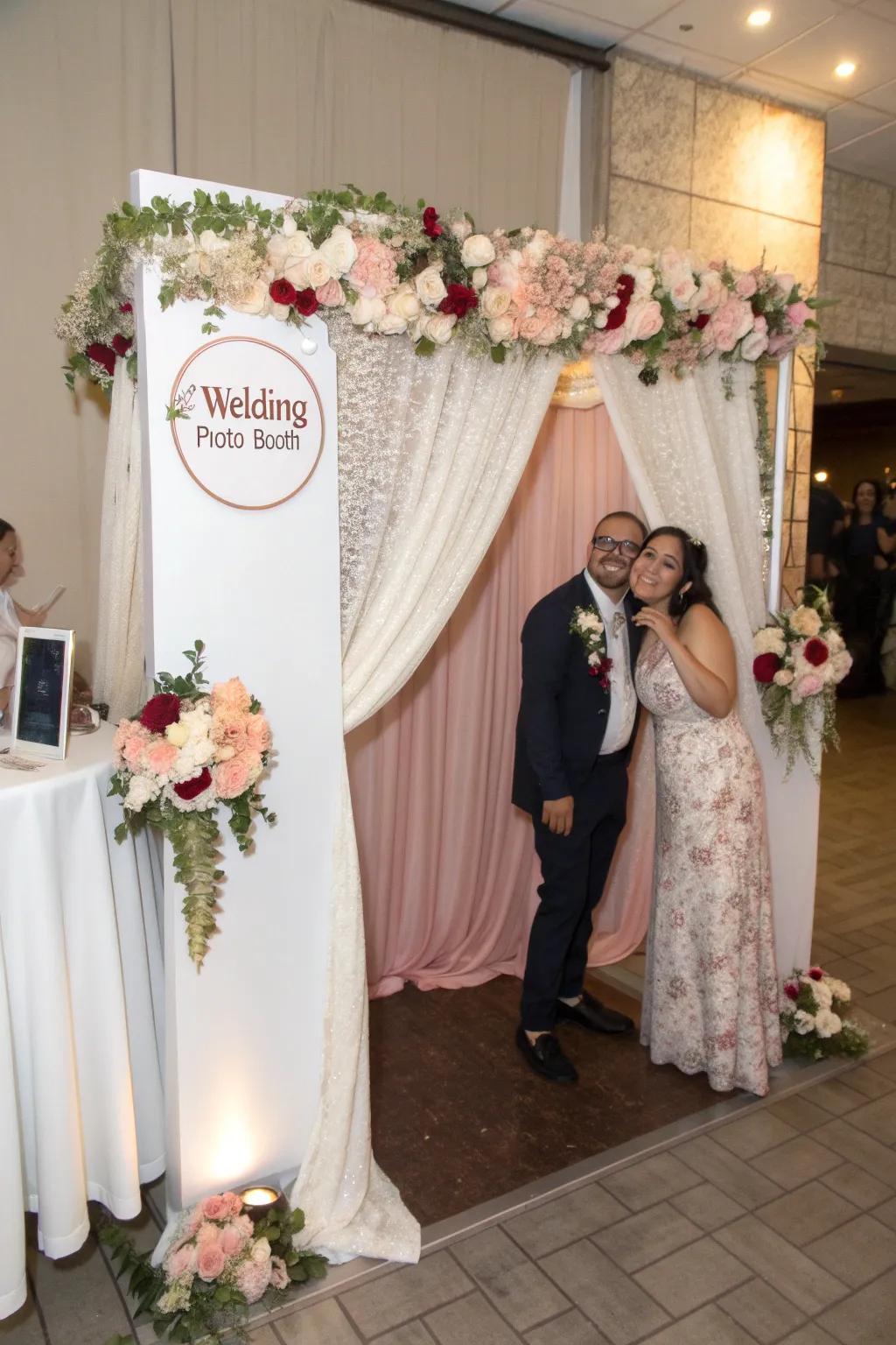 A wedding snapshot corner featuring a charming and personalized scene.