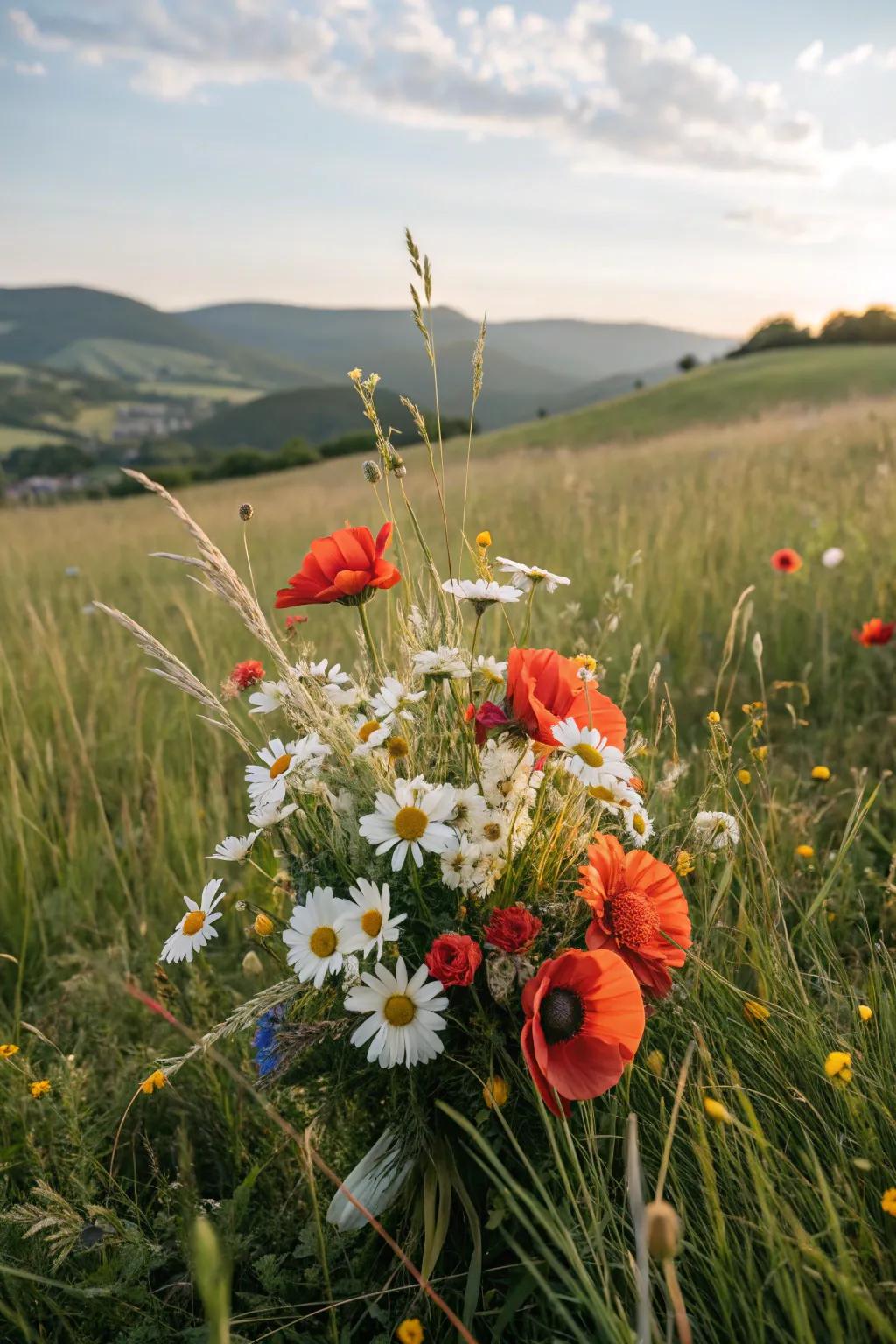 Unconventional untamed blossom bouquet embodies carefree charm