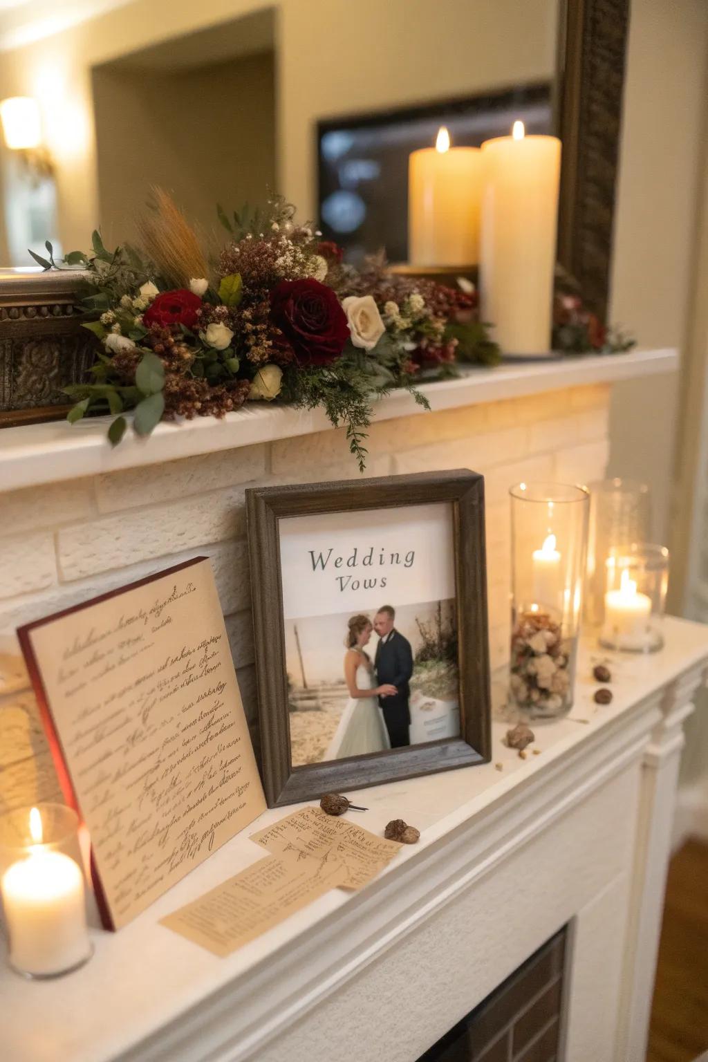 A memory box preserving promises and wedding keepsakes.