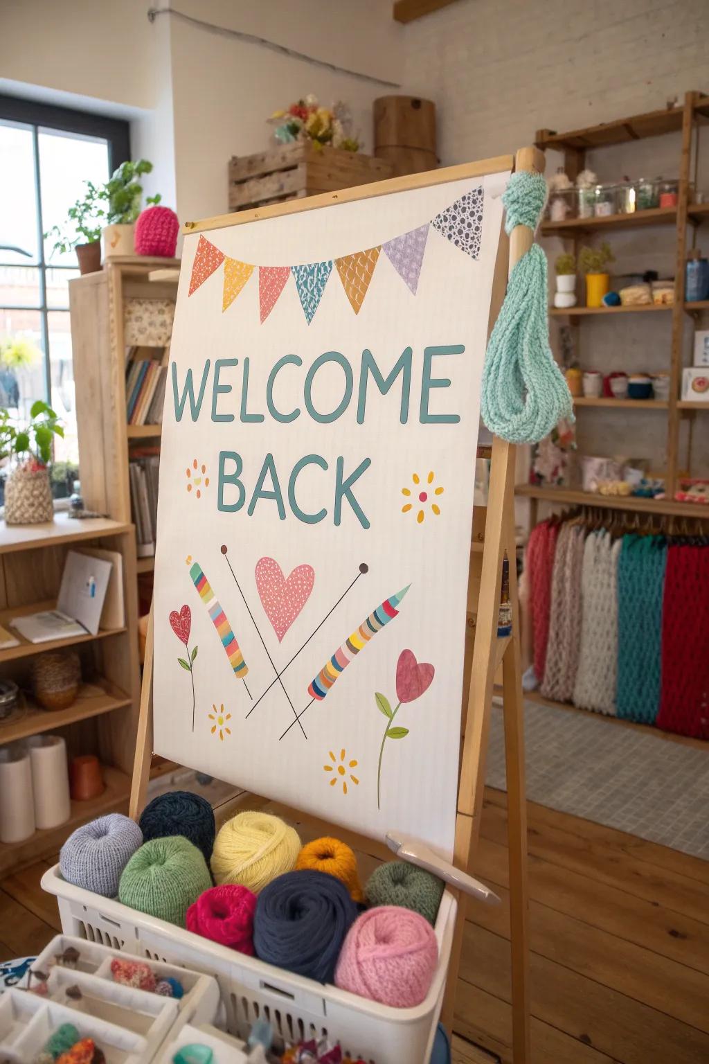 Artisanal elements contribute a personal touch to a craft room poster.