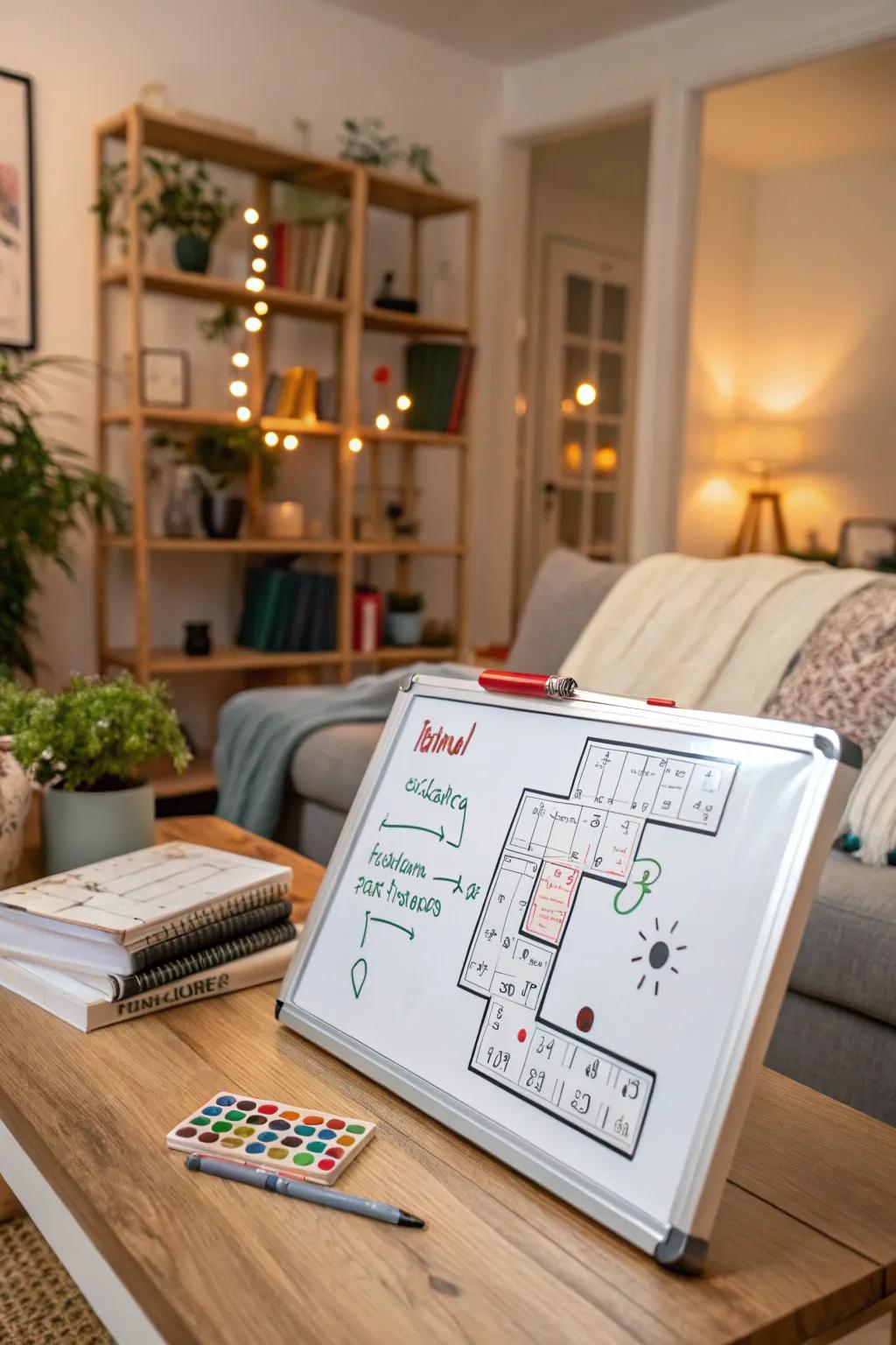 Engaging components displayed on a board to welcome visitors.