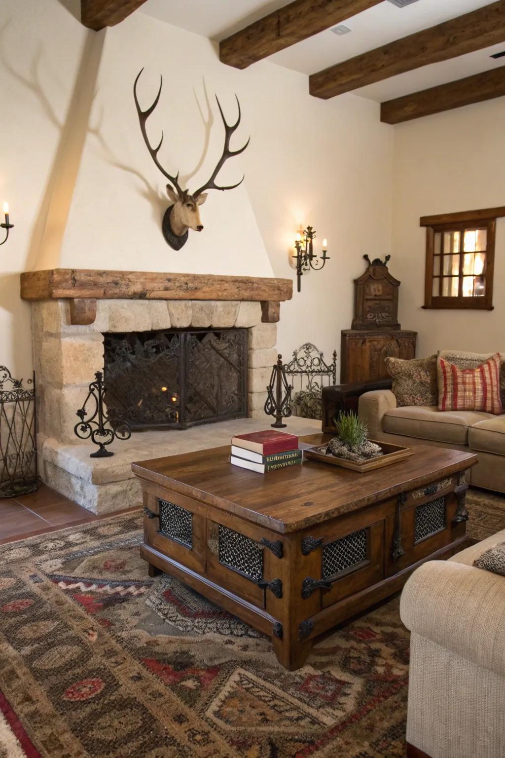 Decorative accents finalize the Western aesthetic beautifully.