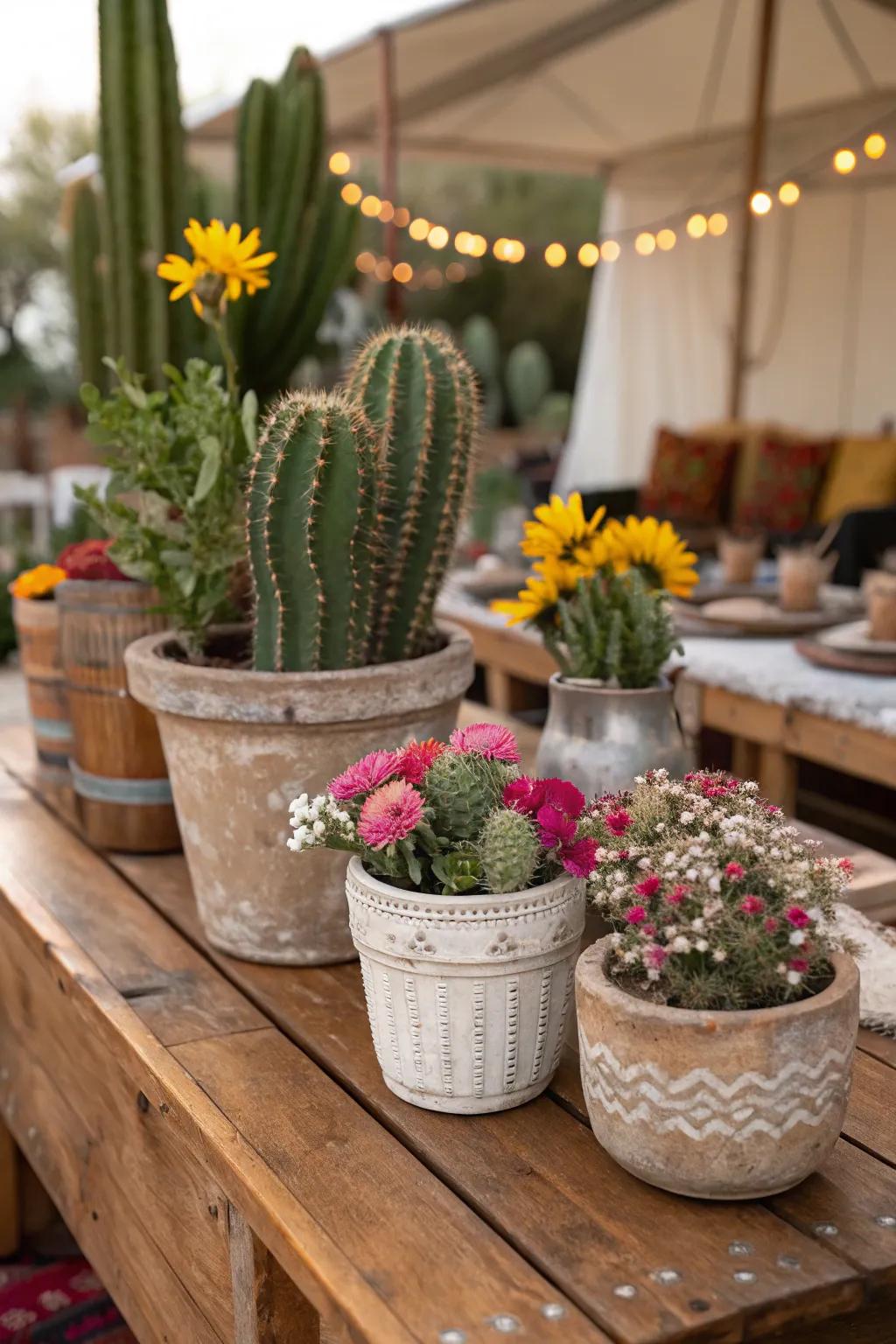 Succulents and native blooms bring the desert's beauty indoors.