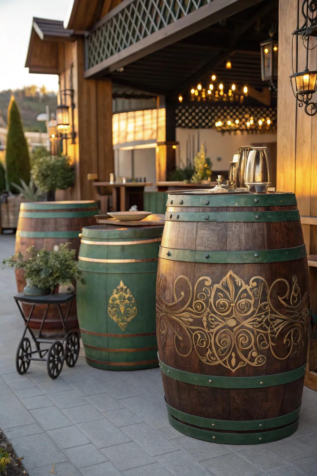 Make your space your own with decorative barrel shapes that show your style.