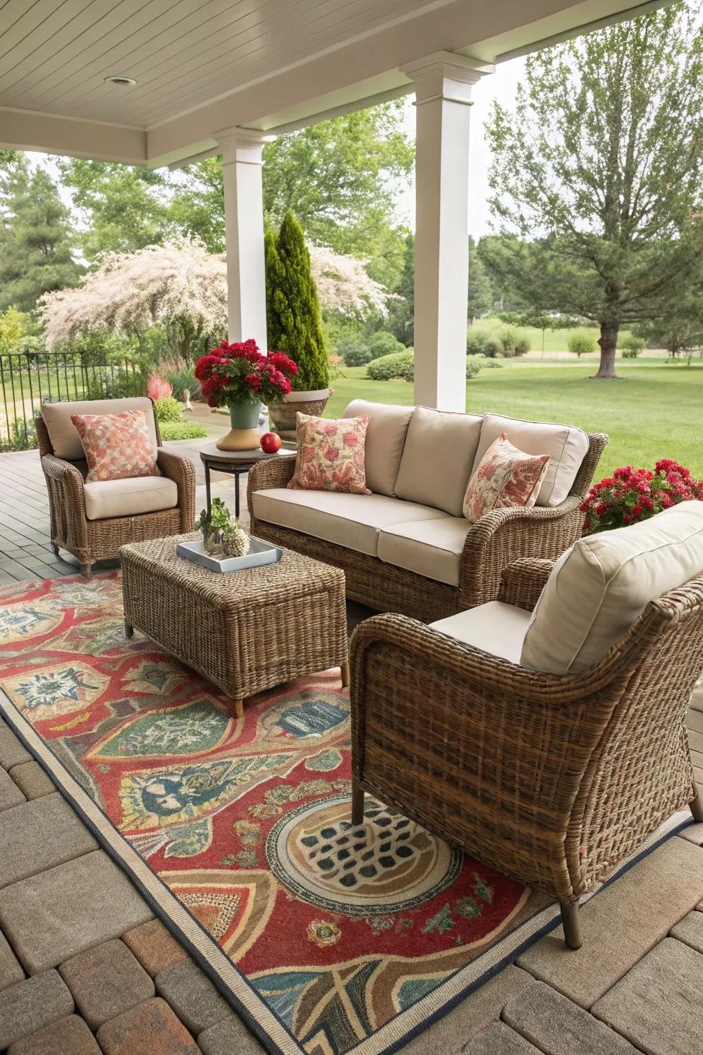 Marking zones with fashionable open-air mats.